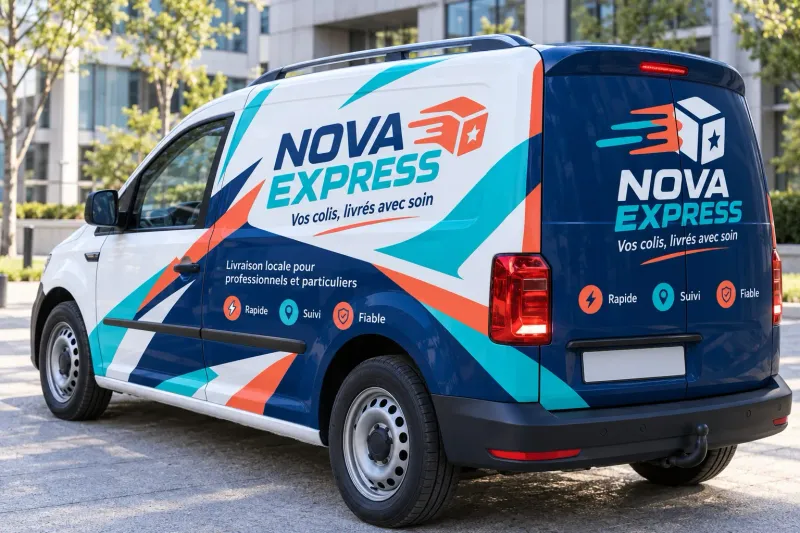 Habillage complet d’un utilitaire de livraison Nova Express